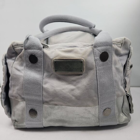 Adidas by Stella McCartney Collab Kierre Light Gray Canvas Duffel Gym Bag - Picture 1 of 10